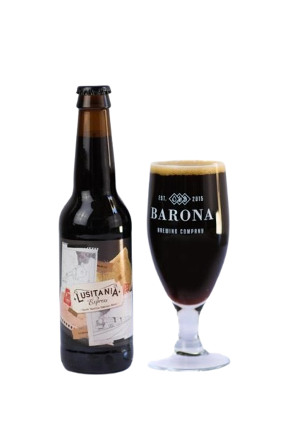 CERVEJA BARONA & INVISIBLE LUSITANIA EXPRESS CAROB VANILLA STOUT G33CL